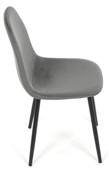 Jedálenská stolička zamatová, sivá CT-V2971 GREY4