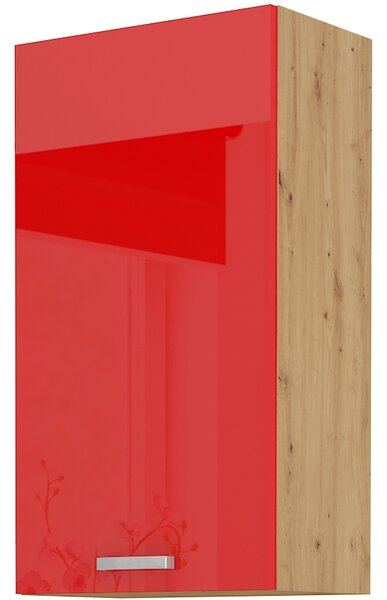 Horná kuchynská skrinka Arryn 50 G-90 1F (dub artisan + lesk červený). Vlastná spoľahlivá doprava až k Vám domov. 1024812