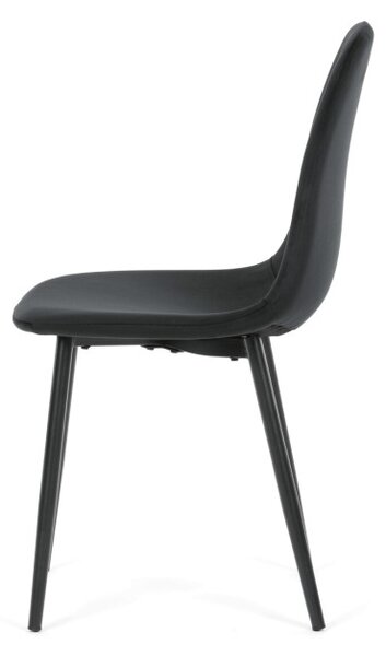 Jedálenská stolička zamatová, čierna CT-V2971 BK4