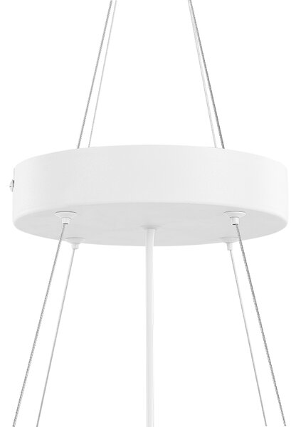 Závesná lampa biela oceľová akrylová integrované LED svetlo okrúhle svietidlo moderný dizajn