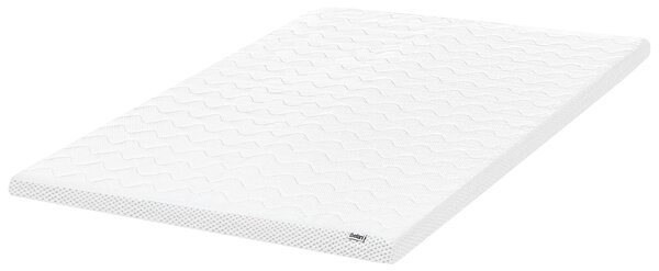 Vrchný matrac biela gélová pena polyesterový poťah 140 x 200 cm topper podložka na posteľ spálňa