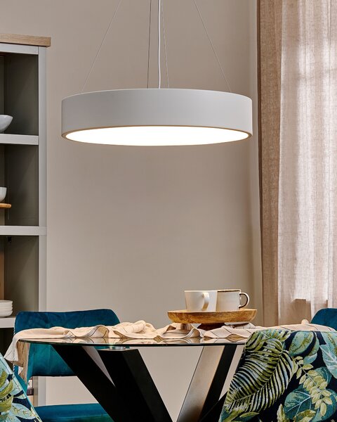 Závesná lampa biela oceľová akrylová integrované LED svetlo okrúhle svietidlo moderný dizajn