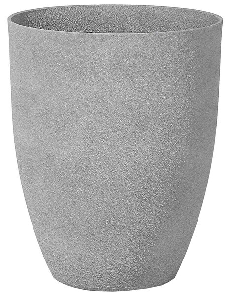 Súprava 2 kvetináčov sivá kameň polyresin 43 x 43 x 52 cm okrúhle kvetináče do interiéru a exteriéru