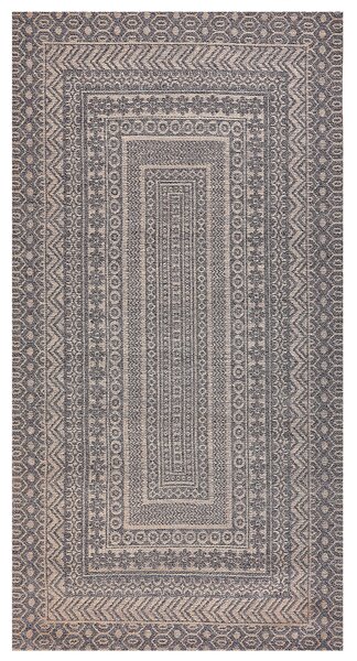 Koberec béžový a sivý juta vlna 80 x 150 cm moderný geometrický vzor mäkký povrch bytový doplnok