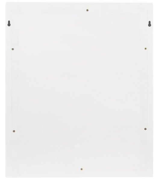 Nástenné kozmetické zrkadlo s LED svetlom biele 50 x 60 cm obdĺžnikový tvar hollywoodske so žiarovkami toaletný stolík glamour štýl