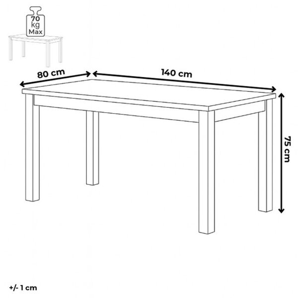 Jedálenský stôl 140x80 cm DS-H140 DUB dub