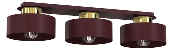 Stropné svietidlo MARTI 3xE27/15W/230V 68x20,5 cm bordová/zlatá