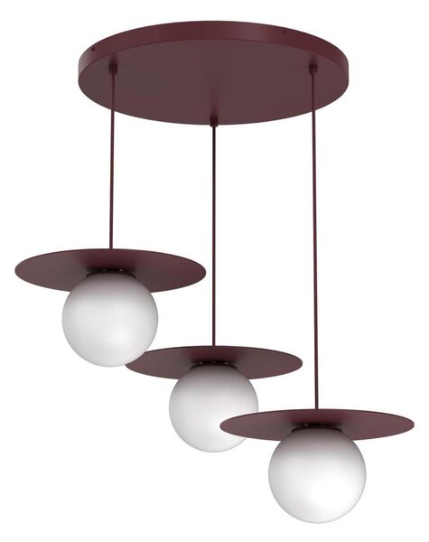 Závesný luster FLAT 3xE27/15W/230V bordový