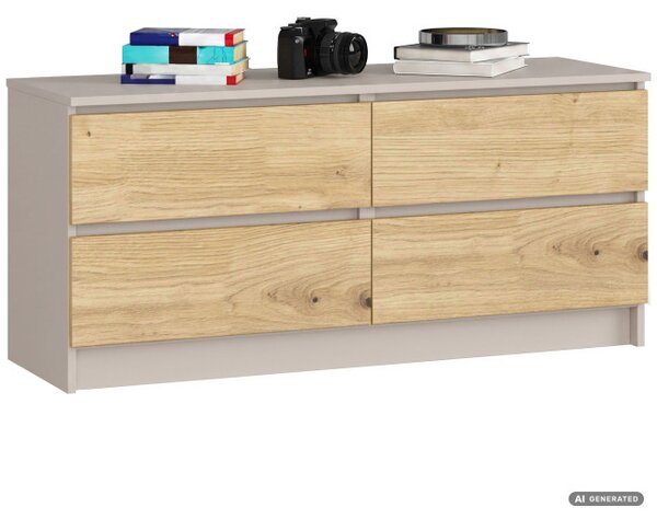 Komoda K120 4SZ CLP PK kašmírová / dub artisan