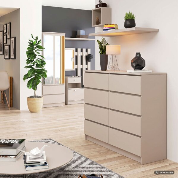 Komoda K120 8SZ CLP PK kašmírová