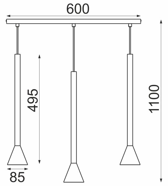 Závesné svietidlo na lanku MAZZO 3xGU10/8W/230V čierne