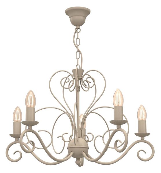 Luster na reťazi MAURO 5xE14/15W/230V béžový