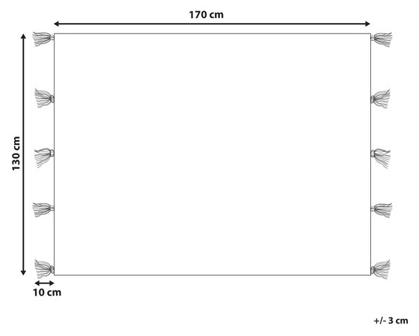Bavlnená deka béžová bavlna 130 x 170 cm pruhovaný vzor ozdobné strapce ručná výroba
