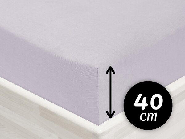 Jersey napínacie prestieradlo na extra vysoký matrac JR-028 Svetlo sivé 200 x 200 - výška 40 cm