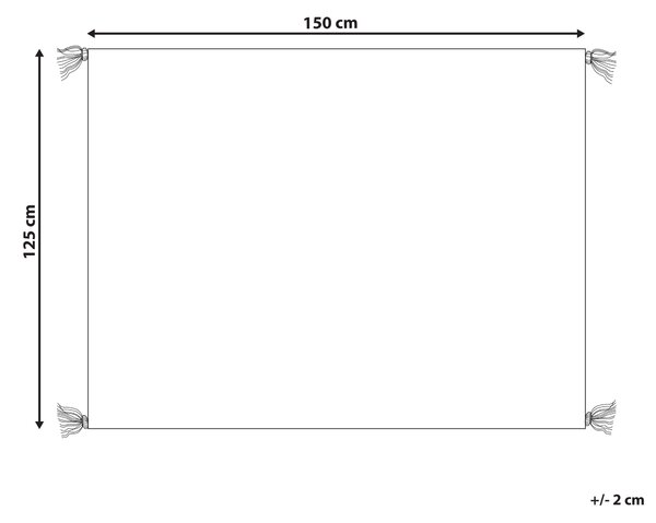 Deka biela bavlnená 125 x 150 cm s motívom oka ručne vyrobená prikrývka na posteľ tradičná obývačka spálňa