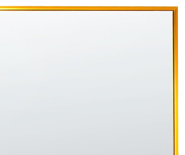 Stojace zrkadlo zlaté hliníkový rám 50 x 156 cm obdĺžnikové so stojanom moderný dizajn