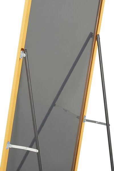 Stojace zrkadlo zlaté hliníkový rám 50 x 156 cm obdĺžnikové so stojanom moderný dizajn