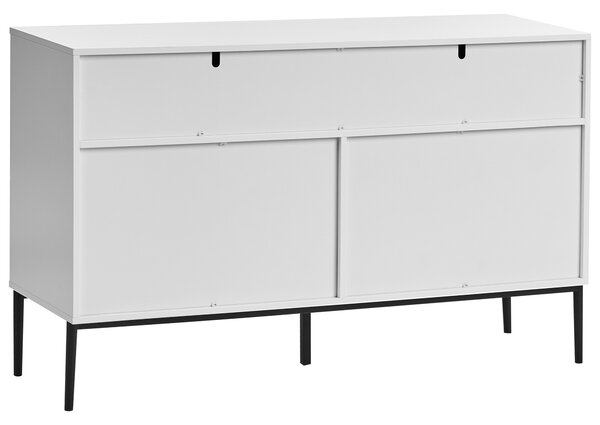 Komoda so 7 zásuvkami biela MDF moderný minimalistický dizajn obývacia izba úložný nábytok