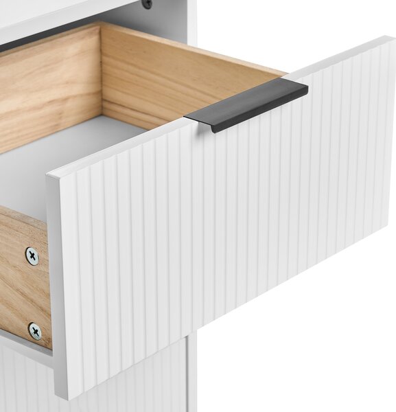 Komoda so 7 zásuvkami biela MDF moderný minimalistický dizajn obývacia izba úložný nábytok