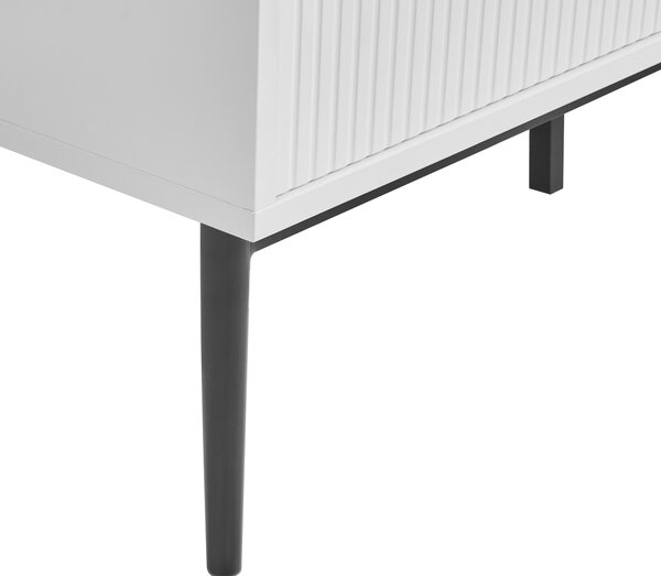 Komoda so 7 zásuvkami biela MDF moderný minimalistický dizajn obývacia izba úložný nábytok