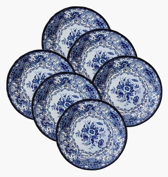 Porcelánové plytké taniere Old England, 6 ks