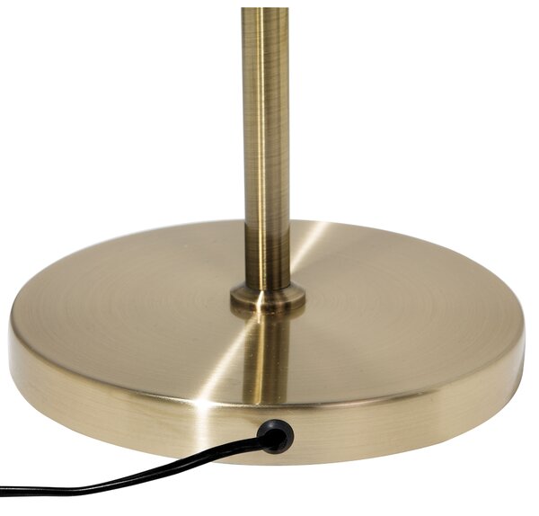 Stojaca lampa zlatá kovová 165 cm okrúhle otvorené geometrické tienidlo odhalená žiarovka retro moderný štýl obývačka spálňa