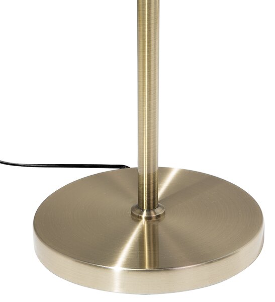 Stojaca lampa zlatá kovová 165 cm okrúhle otvorené geometrické tienidlo odhalená žiarovka retro moderný štýl obývačka spálňa