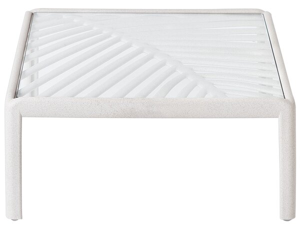 Záhradný konferenčný stolík svetlobéžový syntetický materiál 69 x 69 cm moderný štýl exteriér záhrada