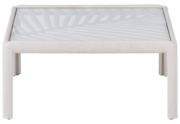 Záhradný konferenčný stolík svetlobéžový syntetický materiál 69 x 69 cm moderný štýl exteriér záhrada