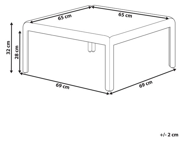 Záhradný konferenčný stolík svetlobéžový syntetický materiál 69 x 69 cm moderný štýl exteriér záhrada