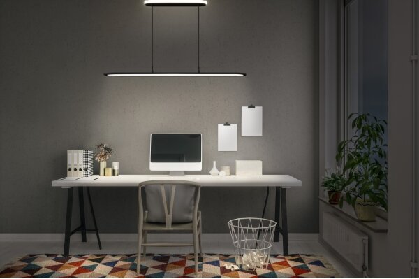 Osram-LED Stmievateľný luster na lanku OFFICE LINE LED/57W/230V 4000K 100 cm čierny