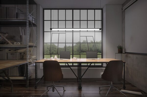 Osram-LED Stmievateľný luster na lankách OFFICE LINE LED/40W/230V 4000K 120 cm čierna