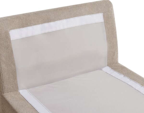 Leňoška sivobéžová polyester látkové čalúnenie bez opierok moderný štýl obývacia izba