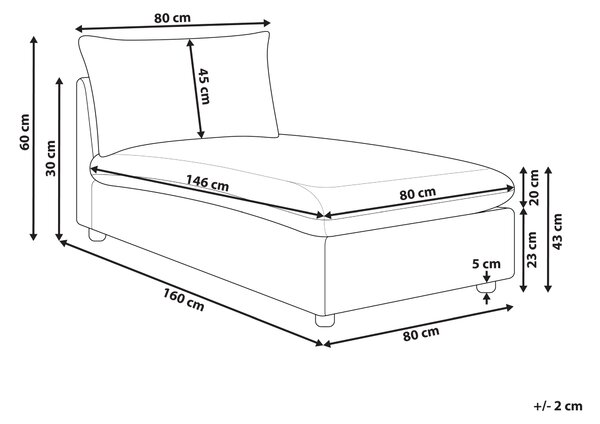 Leňoška sivobéžová polyester látkové čalúnenie bez opierok moderný štýl obývacia izba