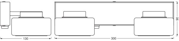 Osram - LED kúpeľňové nástenné svietidlo ORBIS FLAME 2xLED/5,5W/230V IP44 čierna