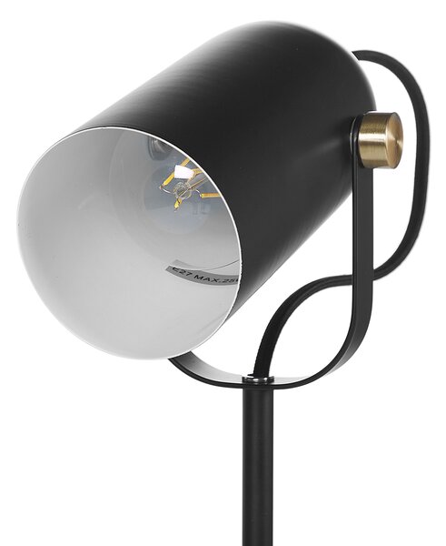 Stolná lampa čierna kovová 48 cm nastaviteľné bodové svietidlo industriálny dizajn