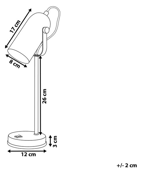 Stolná lampa čierna kovová 48 cm nastaviteľné bodové svietidlo industriálny dizajn