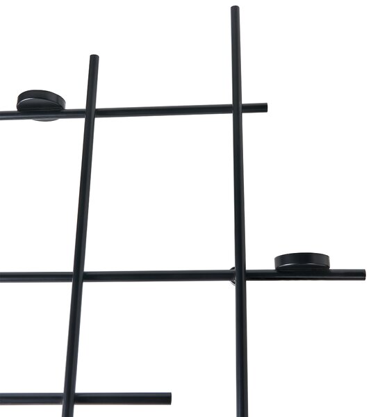 Svietnik čierny kovový 60 cm moderný geometrický držiak na sviečky bytová dekorácia