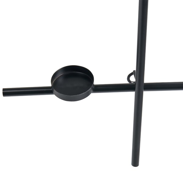 Svietnik čierny kovový 60 cm moderný geometrický držiak na sviečky bytová dekorácia