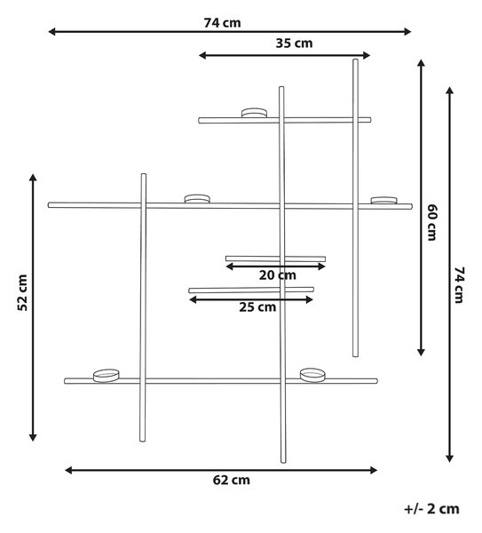 Svietnik čierny kovový 60 cm moderný geometrický držiak na sviečky bytová dekorácia
