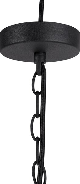 Závesná lampa čierna a zlatá kovová 158 cm dvojfarebné tienidlo industriálny dizajn