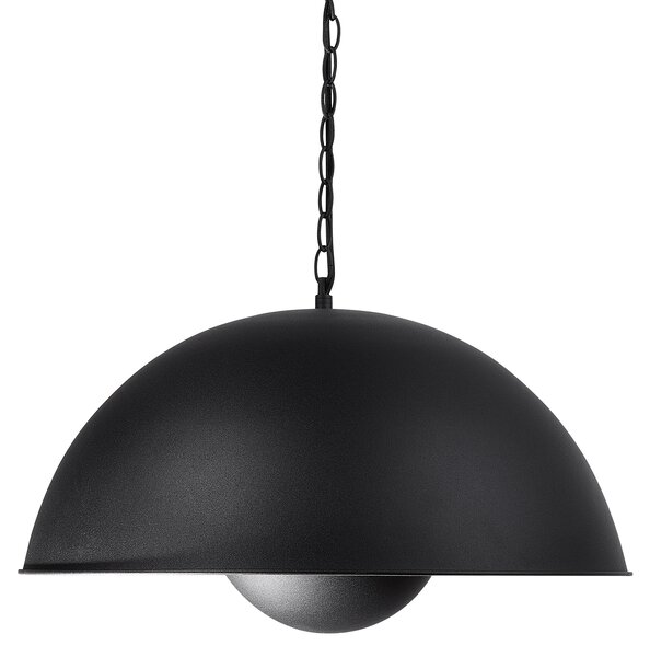 Závesná lampa čierna a zlatá kovová 158 cm dvojfarebné tienidlo industriálny dizajn
