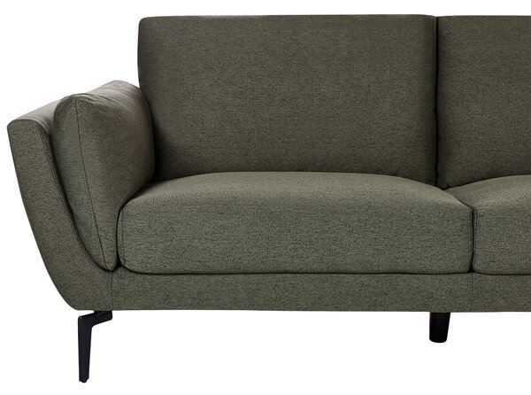 Pohovka zelená polyester látkové čalúnenie 3-miestna oblúkové sedadlo moderný minimalistický štýl obývacia izba