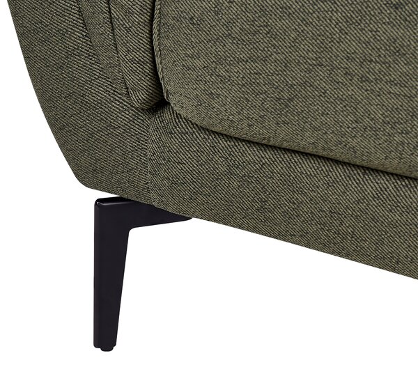 Pohovka zelená polyester látkové čalúnenie 3-miestna oblúkové sedadlo moderný minimalistický štýl obývacia izba