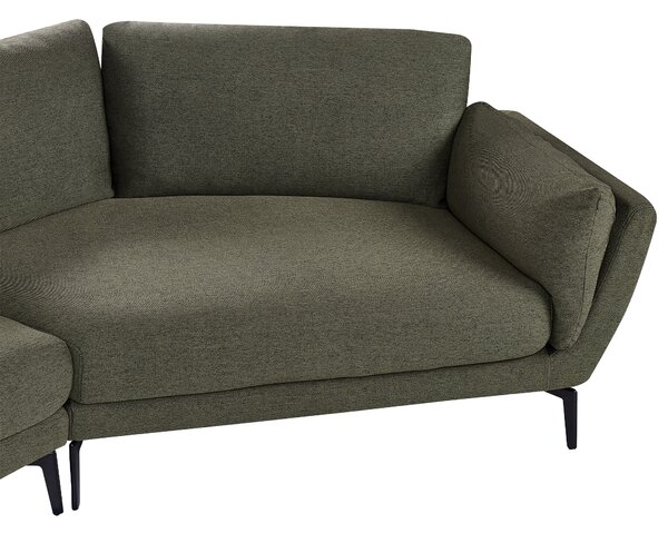 Pohovka zelená polyester látkové čalúnenie 3-miestna oblúkové sedadlo moderný minimalistický štýl obývacia izba