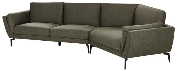 Pohovka zelená polyester látkové čalúnenie 3-miestna oblúkové sedadlo moderný minimalistický štýl obývacia izba