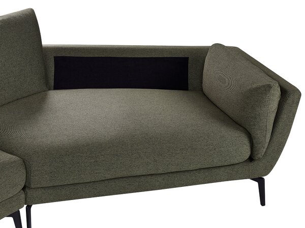 Pohovka zelená polyester látkové čalúnenie 3-miestna oblúkové sedadlo moderný minimalistický štýl obývacia izba