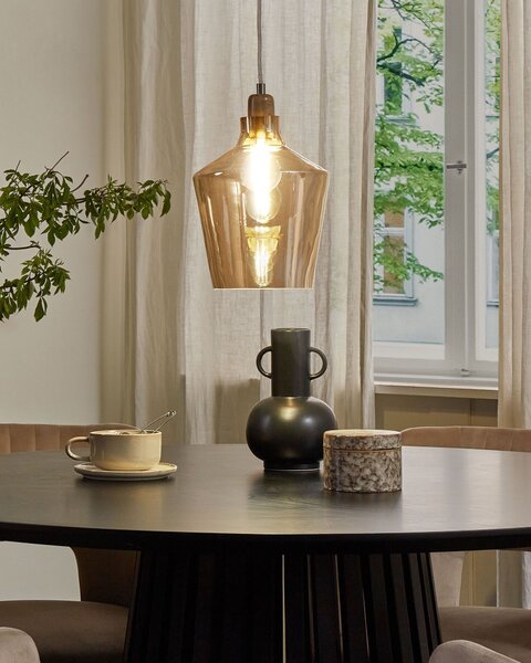 Závesná lampa zlaté tónované sklo priehľadné tienidlo moderný industriálny štýl stropné svetlo
