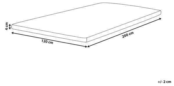Vrchný matrac biela PU pena polyesterový poťah 120 x 200 cm topper podložka na posteľ spálňa