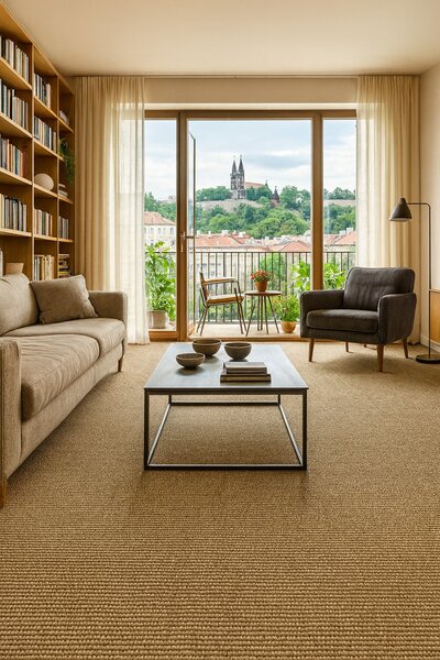 Vopi , Metrážny koberec Nature NEW prírodný - neúčtujeme odrezky z role, na mieru, šíře 2m,3m,4m,na mieru, neúčtujeme odrezky, oranžová, filc, chodba / predsieň